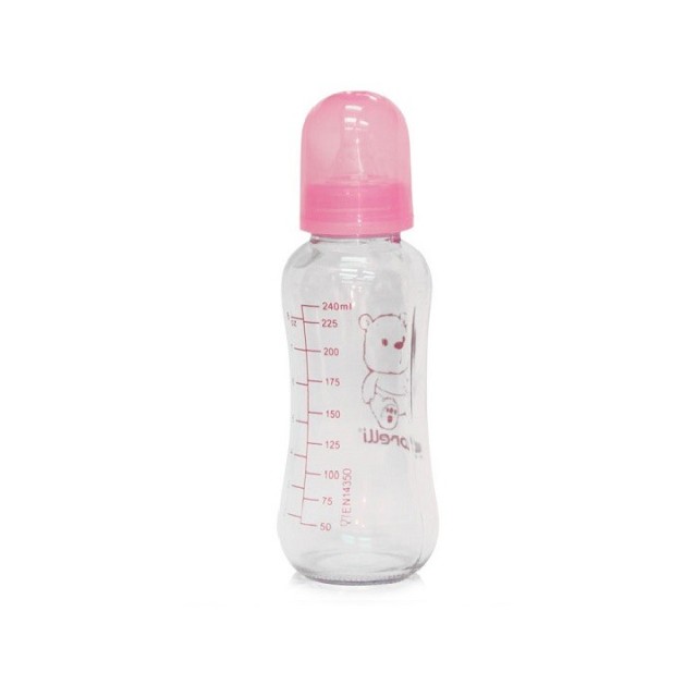 LORELLI STAKLENA FLAŠICA (ROZE) 240ML - Online Apoteka LORELLI STAKLENA FLAŠICA (ROZE) 240ML